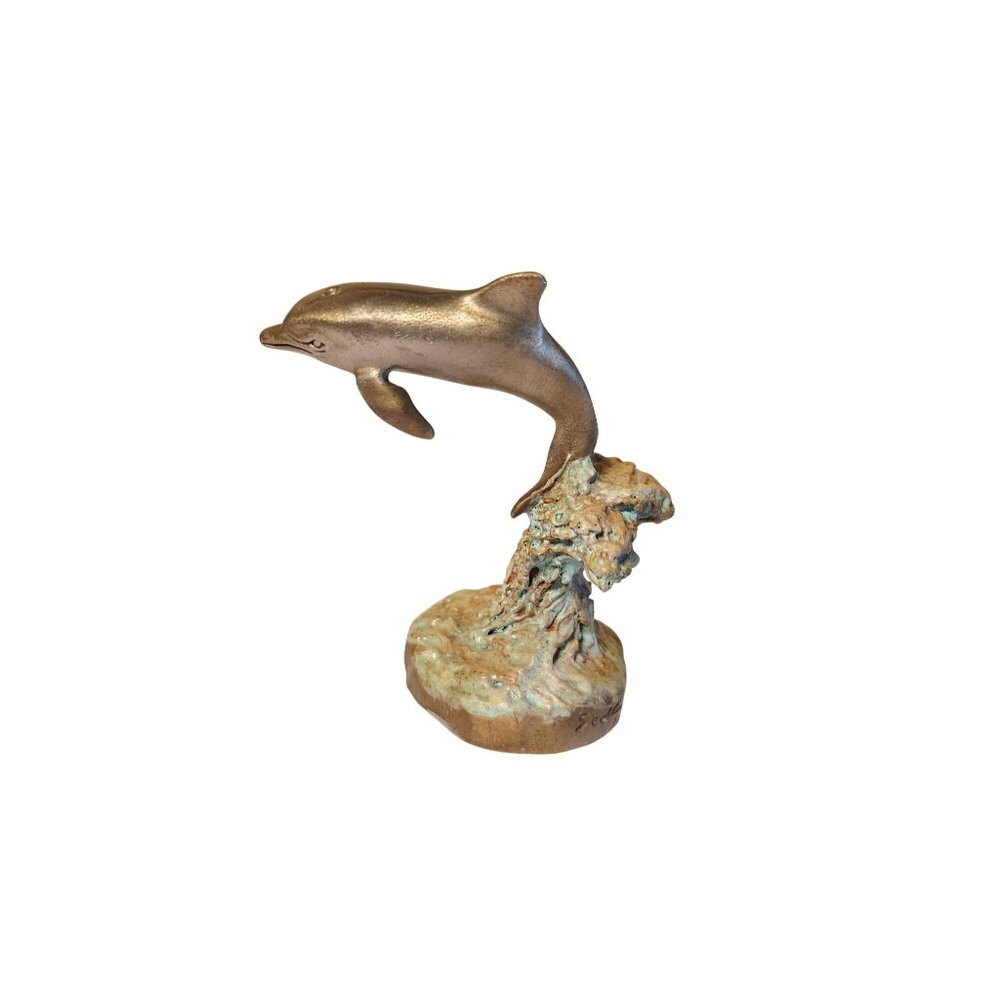 Sedlow Dolphin in the Waves Pewter Figurine, Masterworks 1993 Vintage Ocean Sea